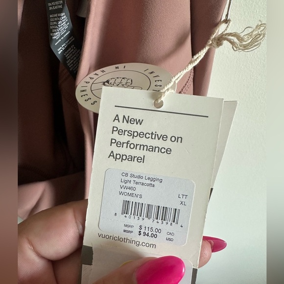 NWT Vuori Women's Active Colorblock Studio Legging AC9 Light Terracotta Size XL - Picture 7 of 7